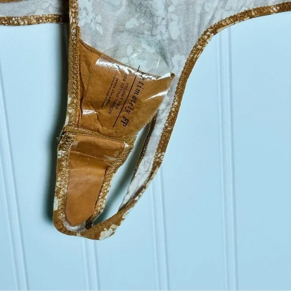 FREE PEOPLE Turnt Surplice Bodysuit in a copper floral print Medium NWT - Picture 8 of 11